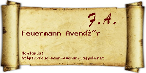 Feuermann Avenár névjegykártya